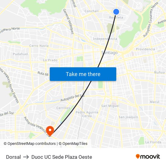 Dorsal to Duoc UC Sede Plaza Oeste map