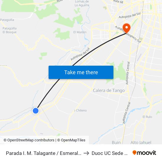 Parada I. M. Talagante / Esmeralda Esq. 21 De Mayo to Duoc UC Sede Plaza Oeste map