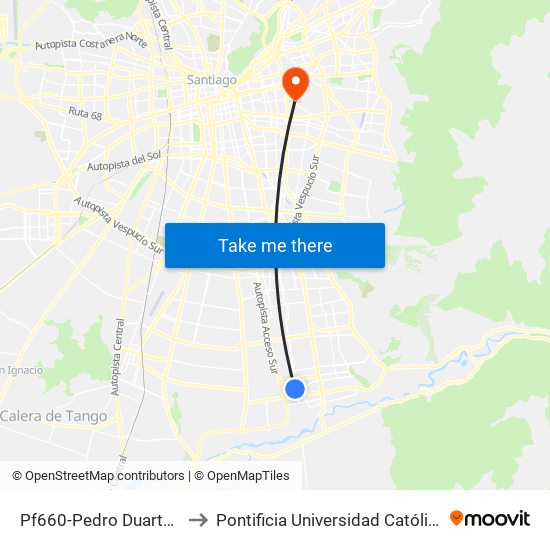 Pf660-Pedro Duarte / Esq. Lope De Vega to Pontificia Universidad Católica De Chile (Campus Oriente) map