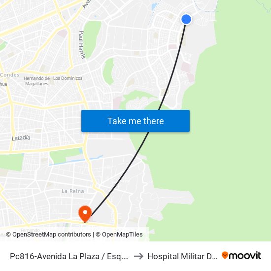 Pc816-Avenida La Plaza / Esq. Rep. De Hondura to Hospital Militar De Santiago map