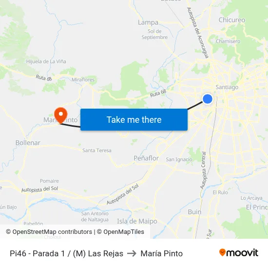 Pi46 - Parada 1 / (M) Las Rejas to María Pinto map