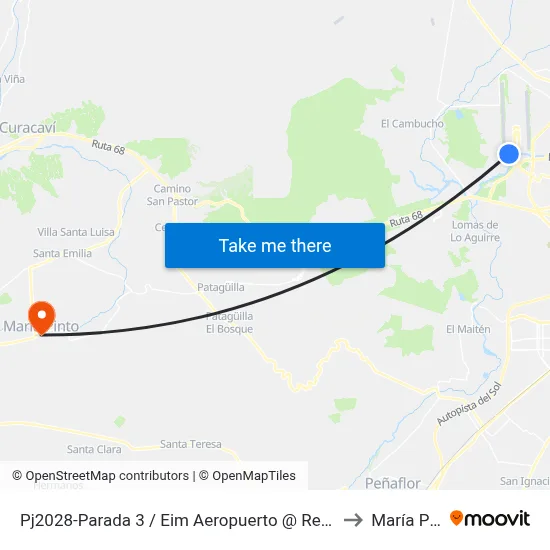 Pj2028-Parada 3 / Eim Aeropuerto @ Red Movilidad to María Pinto map