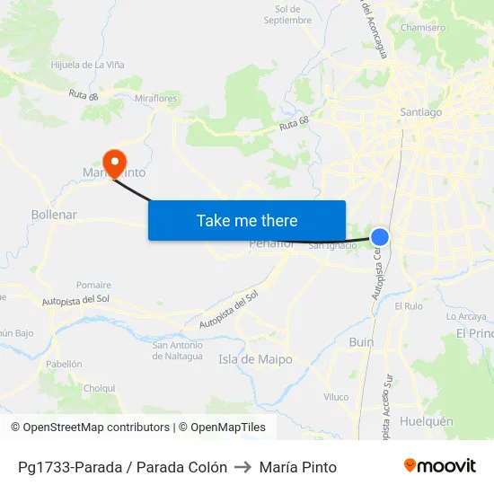 Pg1733-Parada / Parada Colón to María Pinto map