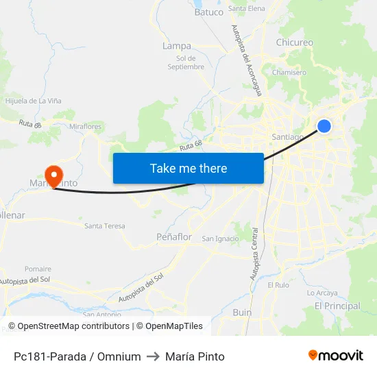 Pc181-Parada / Omnium to María Pinto map