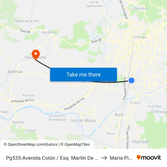 Pg535-Avenida Colón / Esq. Martín De Solis to María Pinto map