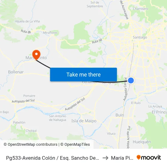 Pg533-Avenida Colón / Esq. Sancho De La Hoz to María Pinto map