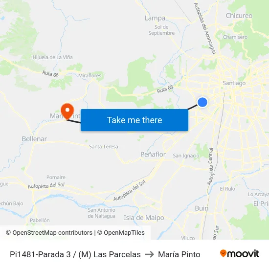 Pi1481-Parada 3 / (M) Las Parcelas to María Pinto map