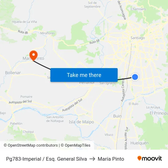 Pg783-Imperial / Esq. General Silva to María Pinto map