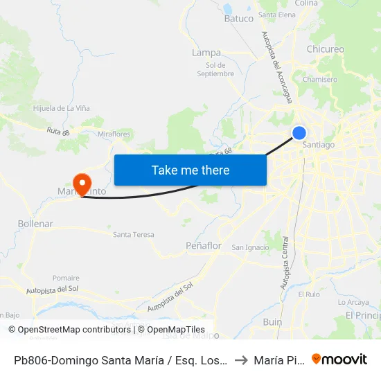 Pb806-Domingo Santa María / Esq. Los Maquis to María Pinto map