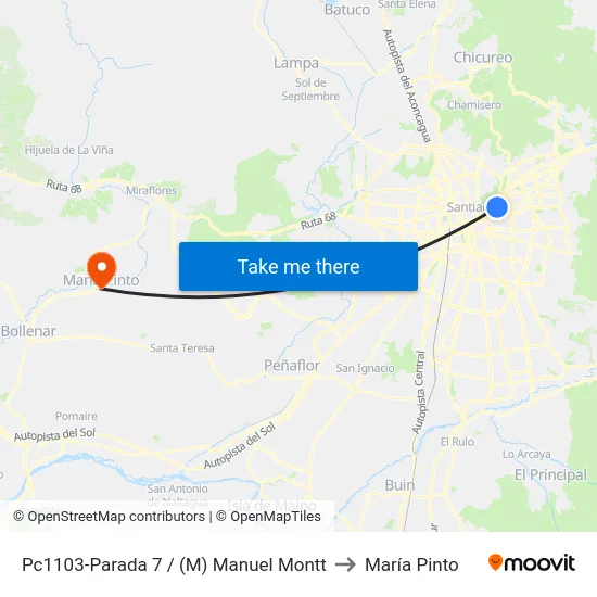 Pc1103-Parada 7 / (M) Manuel Montt to María Pinto map