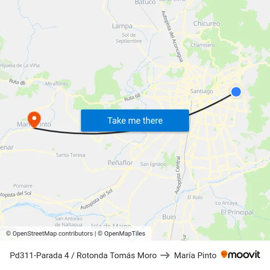 Pd311-Parada 4 / Rotonda Tomás Moro to María Pinto map