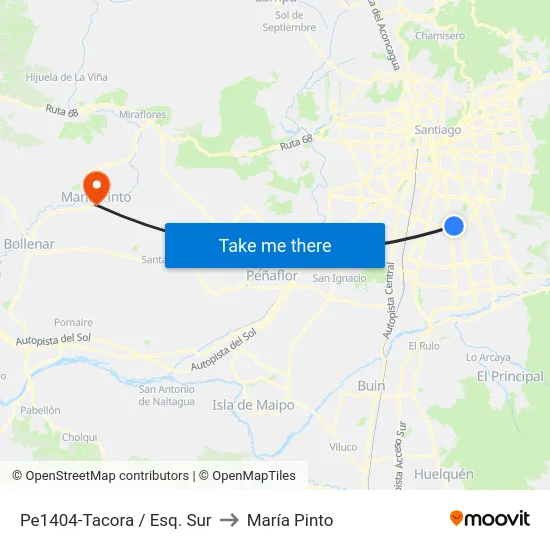 Pe1404-Tacora / Esq. Sur to María Pinto map