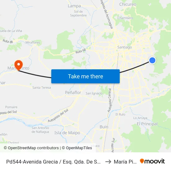 Pd544-Avenida Grecia / Esq. Qda. De Sn. Pedro to María Pinto map