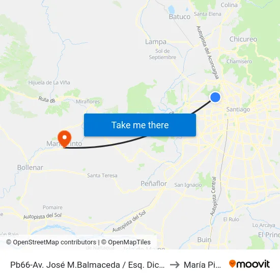 Pb66-Av. José M.Balmaceda / Esq. Dichato to María Pinto map