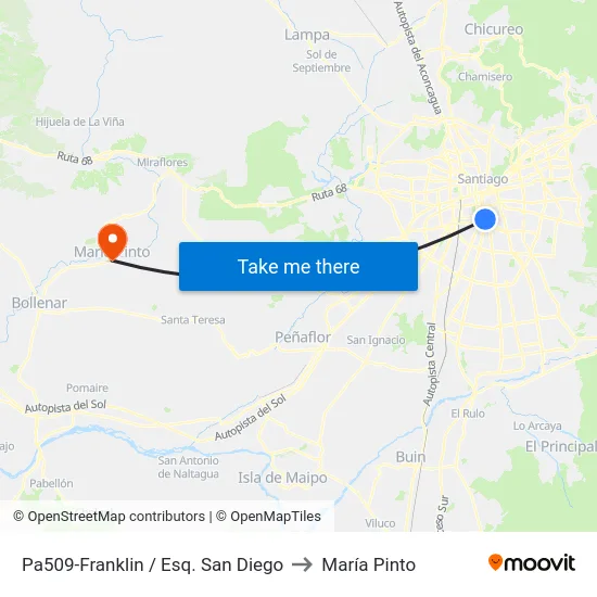 Pa509-Franklin / Esq. San Diego to María Pinto map
