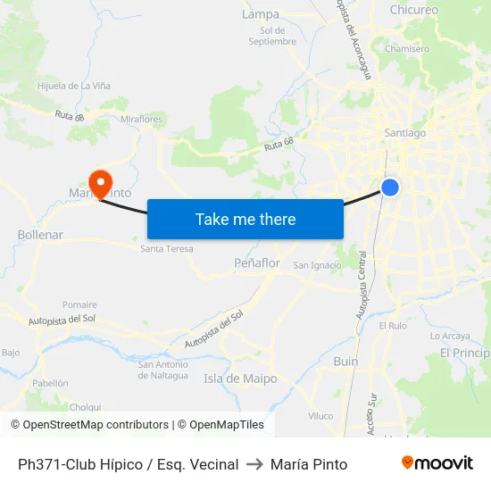 Ph371-Club Hípico / Esq. Vecinal to María Pinto map