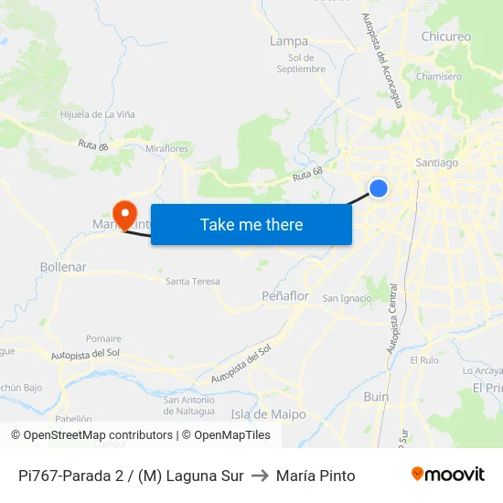 Pi767-Parada 2 / (M) Laguna Sur to María Pinto map