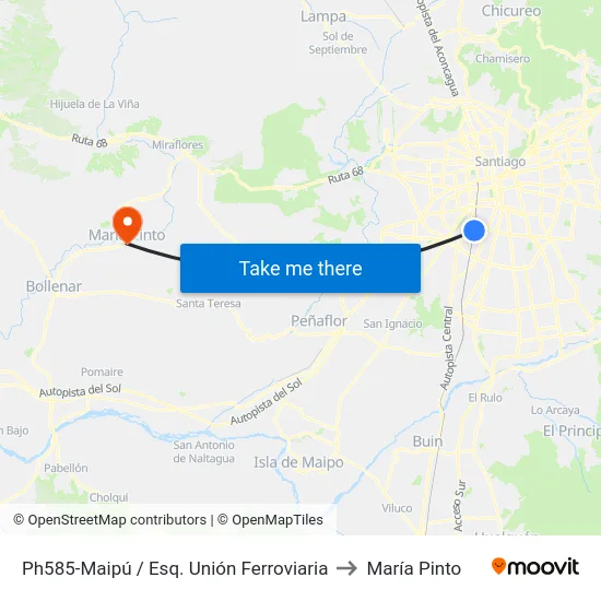 Ph585-Maipú / Esq. Unión Ferroviaria to María Pinto map
