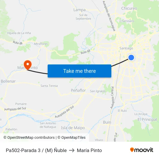 Pa502-Parada 3 / (M) Ñuble to María Pinto map