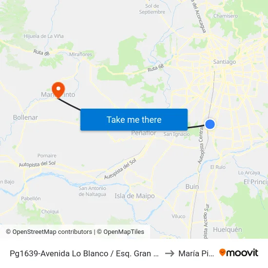 Pg1639-Avenida Lo Blanco / Esq. Gran Avenida to María Pinto map