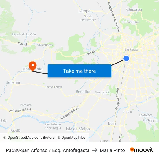 Pa589-San Alfonso / Esq. Antofagasta to María Pinto map