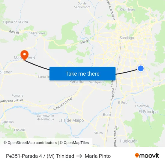 Pe351-Parada 4 / (M) Trinidad to María Pinto map