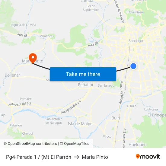 Pg4-Parada 1 / (M) El Parrón to María Pinto map