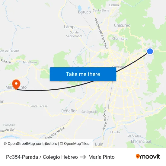 Pc354-Parada / Colegio Hebreo to María Pinto map