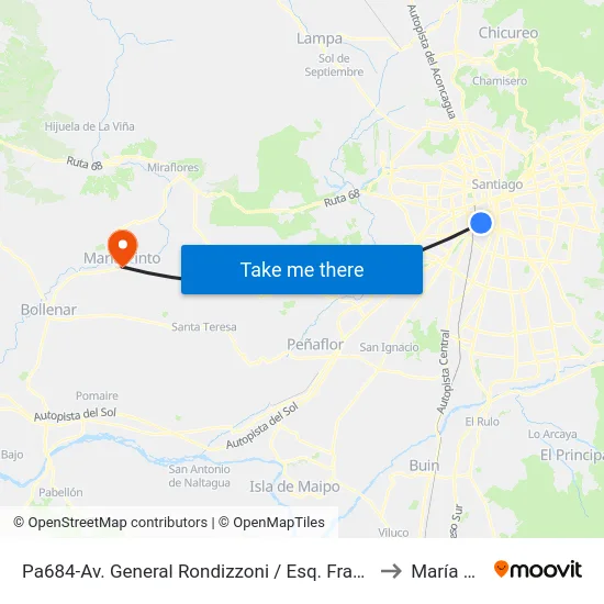 Pa684-Av. General Rondizzoni / Esq. Francisco Pizarro to María Pinto map