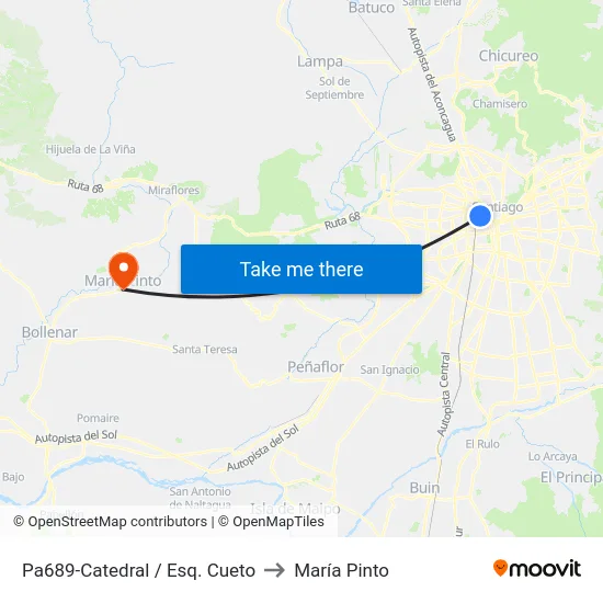 Pa689-Catedral / Esq. Cueto to María Pinto map