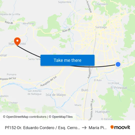 Pf152-Dr. Eduardo Cordero / Esq. Cerro Gris to María Pinto map