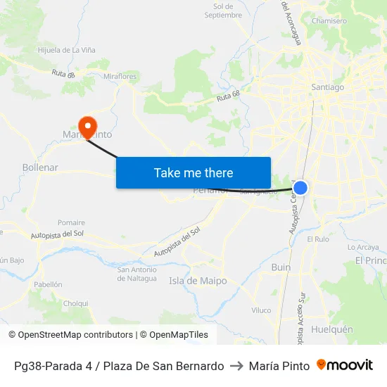 Pg38-Parada 4 / Plaza De San Bernardo to María Pinto map