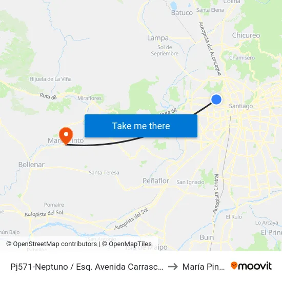 Pj571-Neptuno / Esq. Avenida Carrascal to María Pinto map