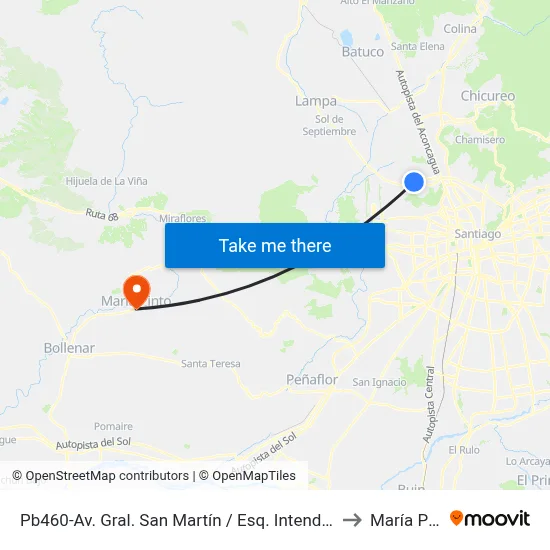 Pb460-Av. Gral. San Martín / Esq. Intend. Saavedra to María Pinto map
