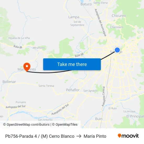 Pb756-Parada 4 / (M) Cerro Blanco to María Pinto map