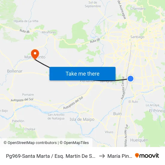 Pg969-Santa Marta / Esq. Martín De Solis to María Pinto map