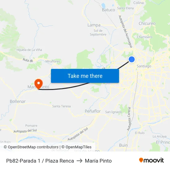 Pb82-Parada 1 / Plaza Renca to María Pinto map