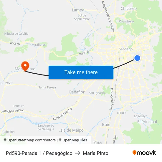 Pd590-Parada 1 / Pedagógico to María Pinto map