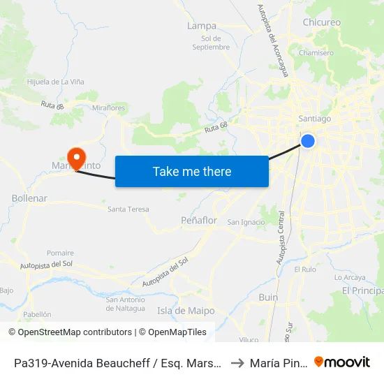 Pa319-Avenida Beaucheff / Esq. Marsella to María Pinto map