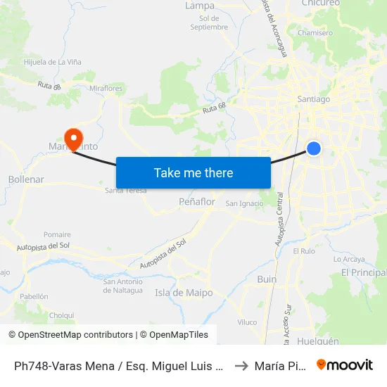 Ph748-Varas Mena / Esq. Miguel Luis Cerda to María Pinto map
