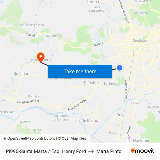 Pi990-Santa Marta / Esq. Henry Ford to María Pinto map