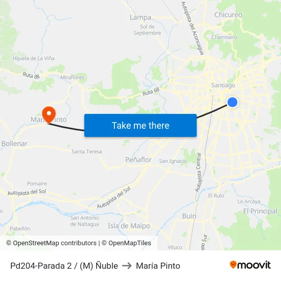 Pd204-Parada 2 / (M) Ñuble to María Pinto map