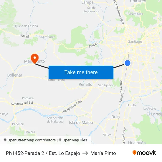 Ph1452-Parada 2 / Est. Lo Espejo to María Pinto map