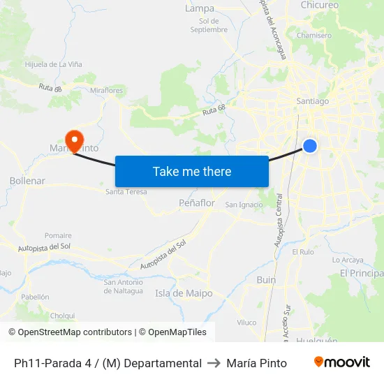 Ph11-Parada 4 / (M) Departamental to María Pinto map