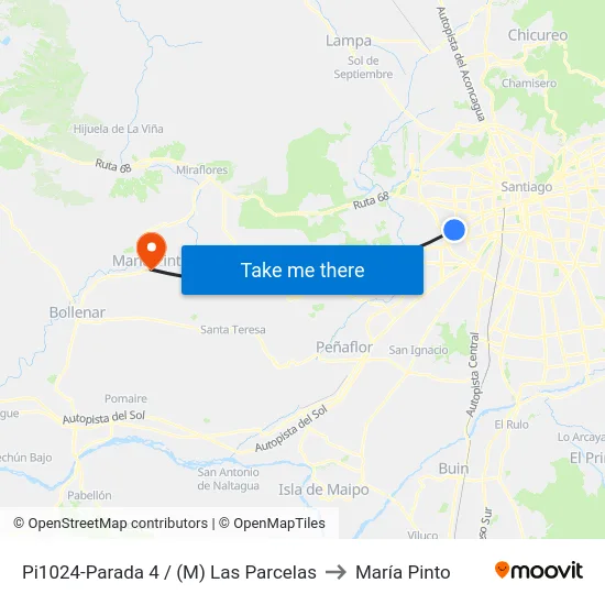 Pi1024-Parada 4 / (M) Las Parcelas to María Pinto map