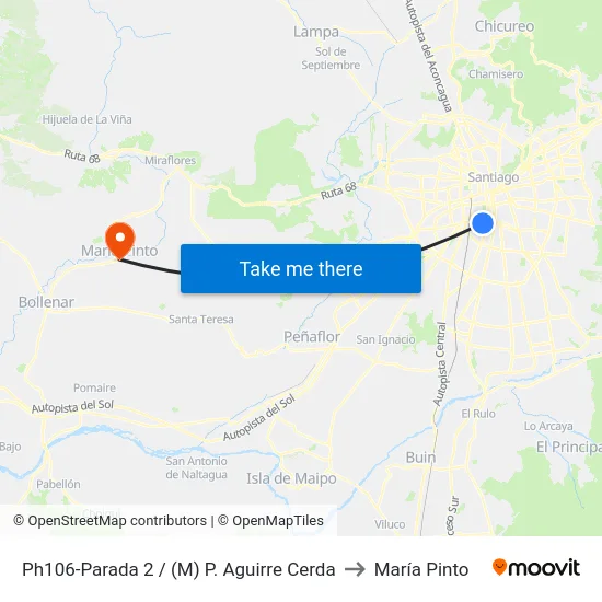 Ph106-Parada 2 / (M) P. Aguirre Cerda to María Pinto map