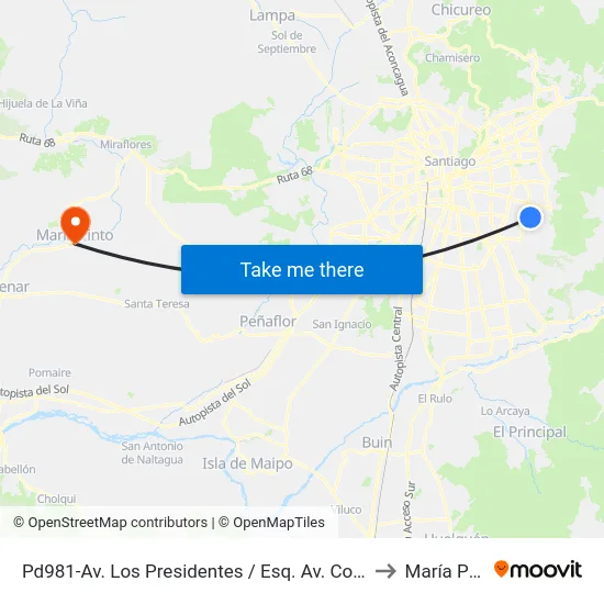 Pd981-Av. Los Presidentes / Esq. Av. Consistorial to María Pinto map
