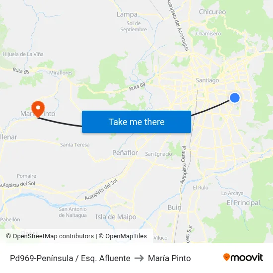 Pd969-Península / Esq. Afluente to María Pinto map