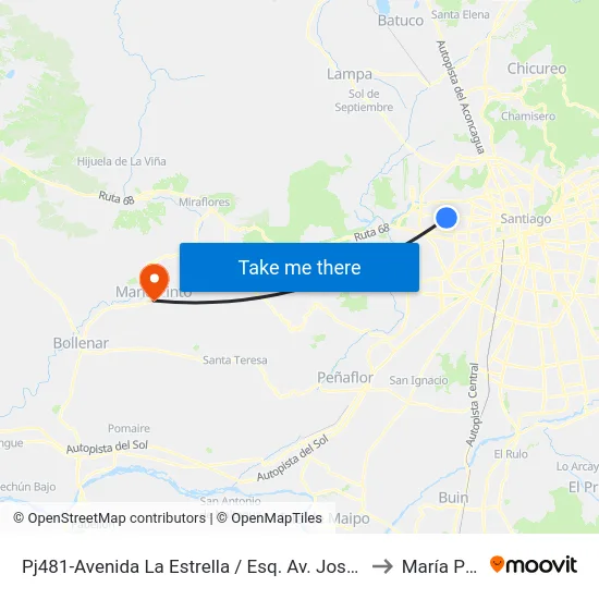 Pj481-Avenida La Estrella / Esq. Av. José J. Pérez to María Pinto map