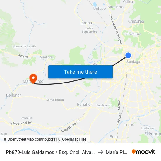Pb879-Luis Galdames / Esq. Cnel. Alvarado to María Pinto map